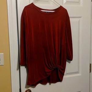 Knit Green Envelope Burt orange top